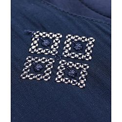 Babyhug Full Sleeves Kurta Pajama Set with Embroidered Jacket - Navy Blue