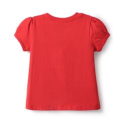 Babyhug Cotton Knit Half Sleeves Night Suit With Floral Print - Red