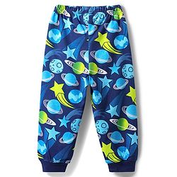 Babyhug Cotton Knit Half Sleeves Co-ords Night Suit with Space Theme Print - Navy Blue