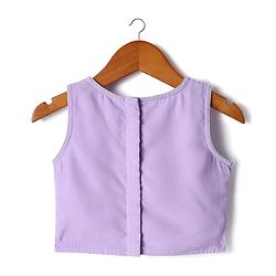 Babyhug Woven Sleeveless Georgett Pitta Work Embriodered Lehenga Choli & Dupatta Set - Purple