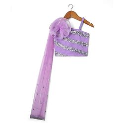 Babyhug Woven Lehenga Choli Set With Sequin Detailing & Dupatta - Lavender