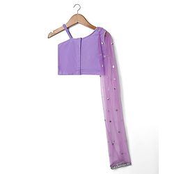 Babyhug Woven Lehenga Choli Set With Sequin Detailing & Dupatta - Lavender