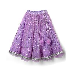 Babyhug Woven Lehenga Choli Set With Sequin Detailing & Dupatta - Lavender