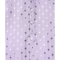Babyhug Woven Full Sleeves Manderin Collar Kurta Dhoti Set With Embroidery - Lavender