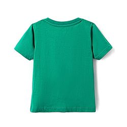 Babyhug Cotton Knit Half Sleeves Night Suit With Tiger Print - Green