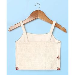 Babyhug Woven Sleeveless Lehenga Choli Set With Sequin Detailing & Dupatta - White
