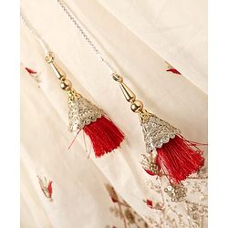 Babyhug Woven Sleeveless Lehenga Choli Set With Sequin Detailing & Dupatta - White