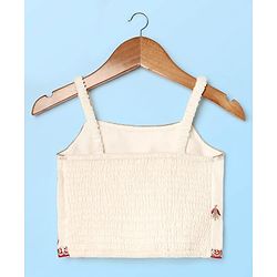Babyhug Woven Sleeveless Lehenga Choli Set With Sequin Detailing & Dupatta - White