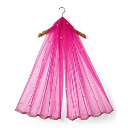 Babyhug Woven Sleeveless Lehenga Choli & Dupatta With Floral & Sequin Embriodery - Fuschia