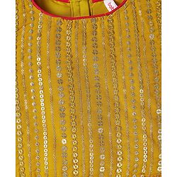 Babyhug Woven Sleeveless Lehenga Choli & Dupatta With Floral & Sequin Embriodery - Fuschia