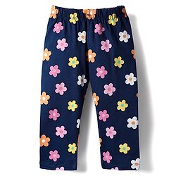 Babyhug Cotton Knit Half Sleeves Night Suit With Fox & Floral Print - Navy Blue