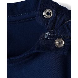 Babyhug Cotton Knit Half Sleeves Night Suit With Fox & Floral Print - Navy Blue