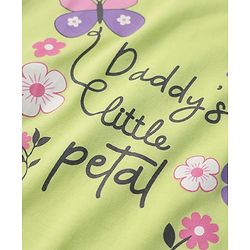 Babyhug Cotton Knit Half Sleeves Shorts Night Suit With Floral Print - Light Green & Pink