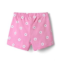 Babyhug Cotton Knit Half Sleeves Shorts Night Suit With Floral Print - Light Green & Pink