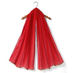 Babyhug Woven Half Sleeves Lehenga Choli & Dupatta Set With Floral Embroidery - Red
