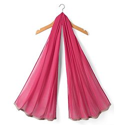 Babyhug Cotton Knit Sleeveless Choli with Lehenga and Dupatta Set with Cambric Print & Foral Embroidery - Dark Pink