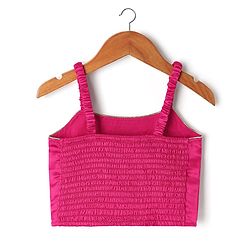 Babyhug Woven Sleeveless Indo Western Set With Floral Print - Pink