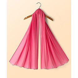 Babyhug 100% Cotton Half Sleeves Floral Cambric Printed Flared Lehenga & Choli Set With Dupatta - Pink & White