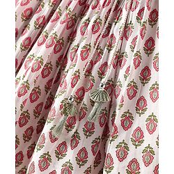 Babyhug 100% Cotton Half Sleeves Floral Cambric Printed Flared Lehenga & Choli Set With Dupatta - Pink & White
