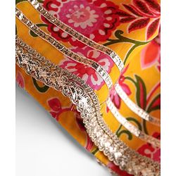 Babyhug Woven Three Forth Sleeves Floral Cambric Printed Kurti & Gharara Set With Dupatta - Yellow