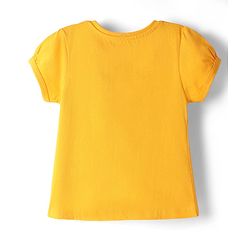 Babyhug Cotton Knit Half Sleeves Shorts Night Suit With Floral Print - Yellow