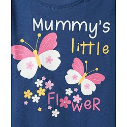 Babyhug Cotton Knit  Half Sleeves Shorts Night Suit with Butterfly Print - Blue