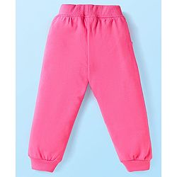 Babyhug Terry Knit Premium Light Gauge Terry Full Sleeves Top & Lounge Pant Set With Polka Dot Print & Lace Detailing - White & Pink