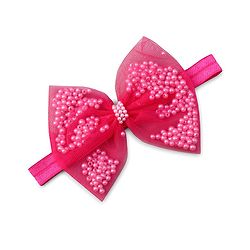 Babyhug Free Size Headbands with Bow Applique Pack of 3 - Pink Fuschia and Yellow