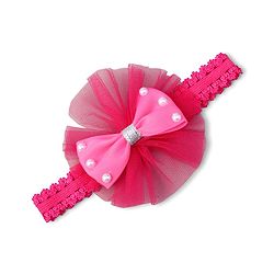 Babyhug Free Size HeadBand with Floral Applique Pack of 3 - White Pink and Fuschia