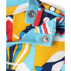 Babyhug Cotton Knit Half Sleeves Co-Ord Night Suit With Vehicle Print - Multicolor