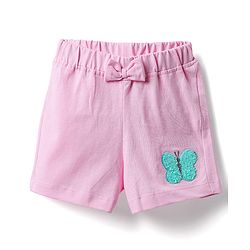 Babyhug Single Jersey Knit Half Sleeves Top & Shorts Set With Butterfly Embriodery - Pink