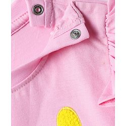 Babyhug Single Jersey Knit Half Sleeves Top & Shorts Set With Butterfly Embriodery - Pink
