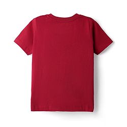 Babyhug Cotton Knit Half Sleeves Night Suit With Star Print - Red