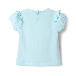Babyhug Single Jersey Knit Half Sleeves Top & Skirt Set With Belt and Heart Print - Pink