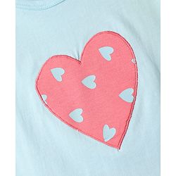 Babyhug Single Jersey Knit Half Sleeves Top & Skirt Set With Belt and Heart Print - Pink
