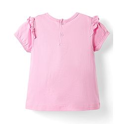 Babyhug Single Jersey Knit Half Sleeves Top & Skirt Set with Belt & Bear Print - Pink