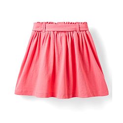 Babyhug Single Jersey Knit Half Sleeves Top & Skirt Set with Belt & Bear Print - Pink