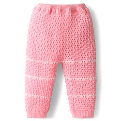 Babyhug Knit Full Raglan Sleeves Front Open Hooded Sweater Set with Booties & Stripes - Pink