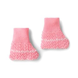 Babyhug Knit Full Raglan Sleeves Front Open Hooded Sweater Set with Booties & Stripes - Pink