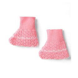 Babyhug Knit Full Raglan Sleeves Front Open Hooded Sweater Set with Booties & Stripes - Pink