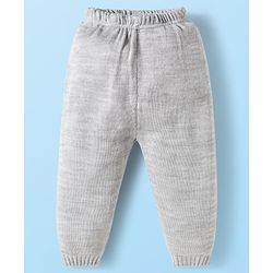 Babyhug Knit Full Sleeves Sweater Set with Stripes & Cable Knit Design - Grey & Light Blue