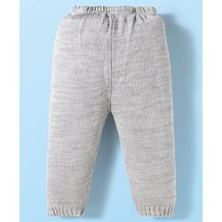 Babyhug Knit Full Sleeves Sweater Set with Stripes & Cable Knit Design - Grey & Light Blue