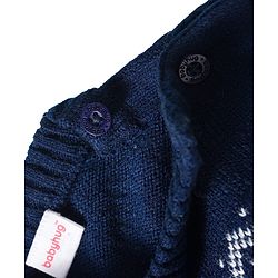 Babyhug Knit Full Sleeves Pullover Sweater & Pant Set with Fair Isle Design - Navy Blue