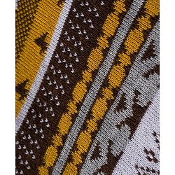 Babyhug Knit Full Sleeves Pullover Sweater & Pant Set with Fair Isle Design - Mustard & Brown