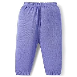 Babyhug Knit Full Sleeves Sweater Set with Design - Lavender