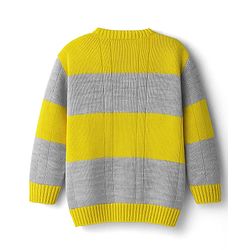 Babyhug Knit Full Sleeves Front Open Sweater With Stripes Design- Blue & Green