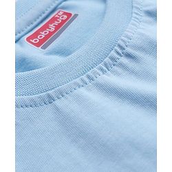 Babyhug Cotton Knit Full Sleeves Night Suit With Zebra Print - Light Blue