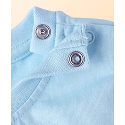 Babyhug Cotton Knit Full Sleeves Night Suit With Zebra Print - Light Blue