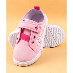 Cute Walk by Babyhug Casual Shoes with Velcro Closure & Kitty Print - Pink