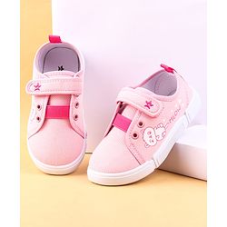 Cute Walk by Babyhug Casual Shoes with Velcro Closure & Kitty Print - Pink
